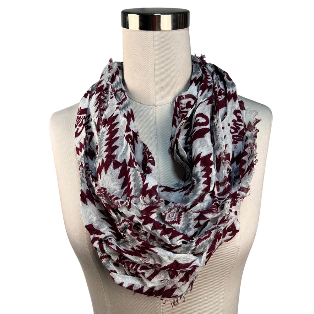 ZooZatz Maroon Infinity Scarf Women OS Montana Griz Tribal Print Gameday